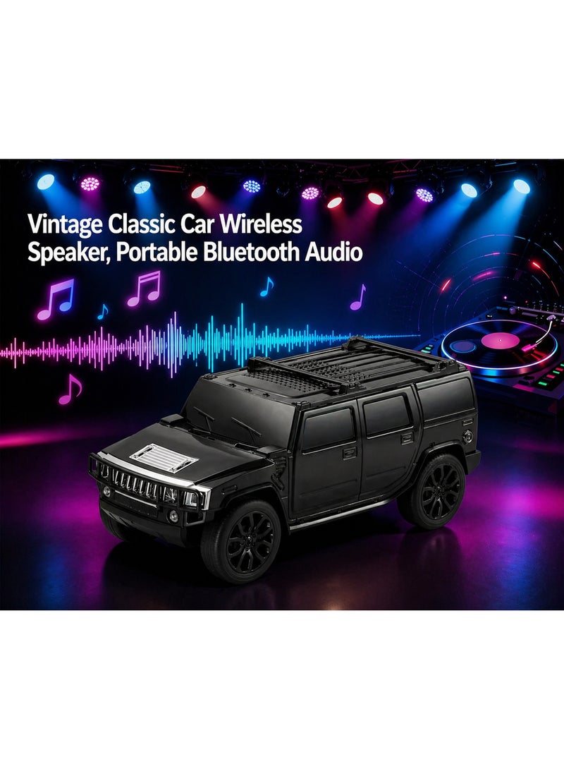 Hedge WS-590 Car Shape Bluetooth Speaker with FM Radio, USB/TF Card Support, TWS Pairing, 8W Output 1500mAh Rechargeable Battery, Portable Wireless Speaker with Hands-Free Calling Black - Image 3