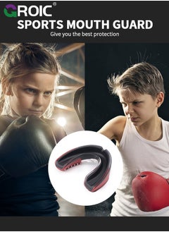 GROIC EVA Mouthguards with Case, Sport Mouth Guards Mouthguard Gum Guard, Mouthguard Slim Fit for Boxing, Basketball, Hockey, Soccer(Red)  - Image 3