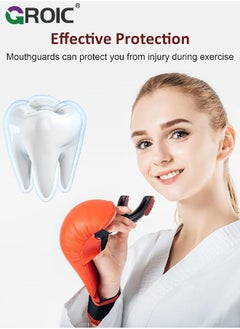 GROIC EVA Mouthguards with Case, Sport Mouth Guards Mouthguard Gum Guard, Mouthguard Slim Fit for Boxing, Basketball, Hockey, Soccer(Red)  - Image 2