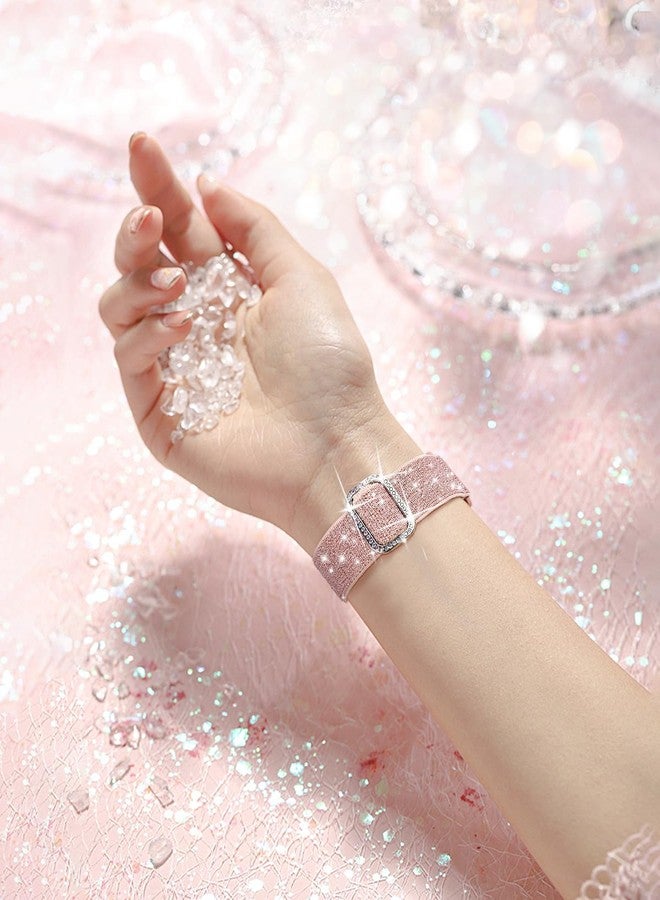 BandSmith Stretchy Bling Band Compatible with Apple Watch 38mm 40mm 41mm 42mm 44mm 45mm 46mm 49mm Women, Nylon Sparkly Strap Solo Loop Glitter Wristband for iWatch Series 11 10 9 8 7 6 5 4 3 2 1 SE Ultra - Image 5