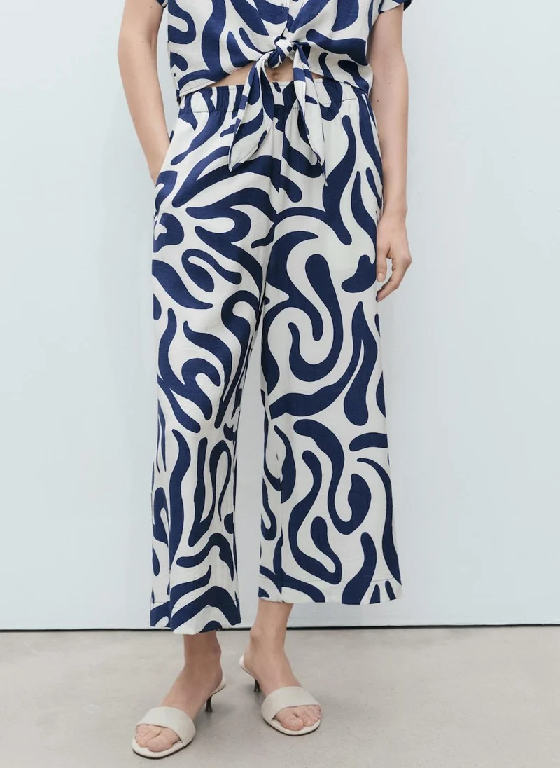 مانجو Printed Culotte Trousers