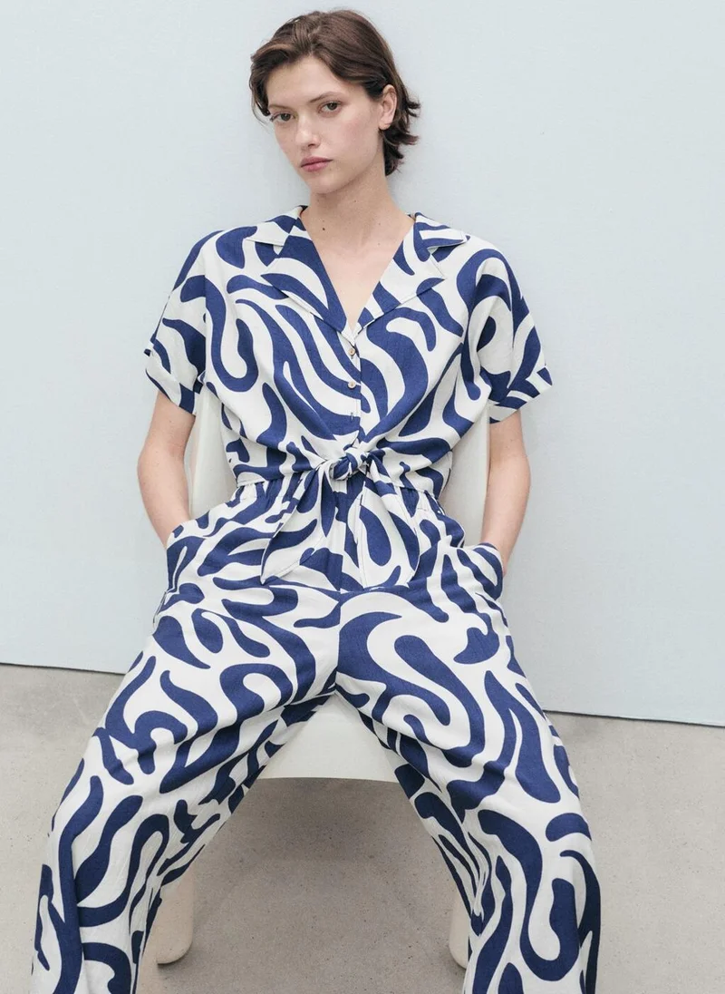 MANGO Printed Culotte Trousers