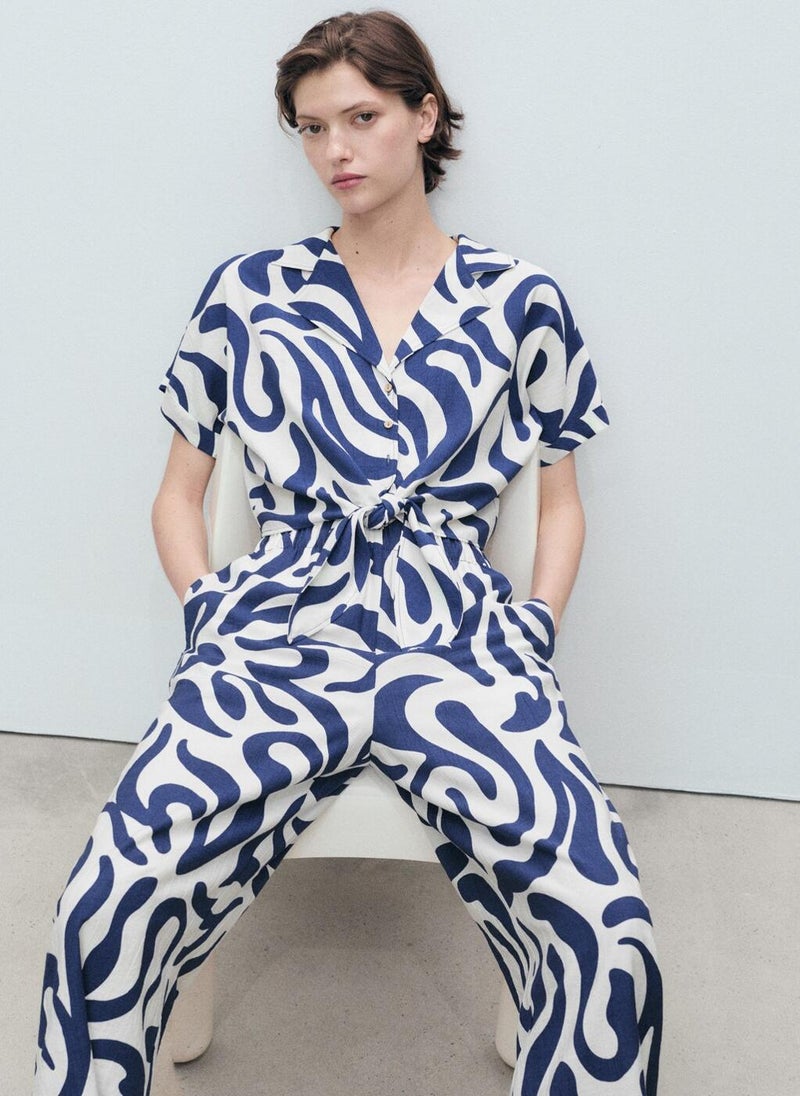 MANGO Printed Culotte Trousers  - Image 4
