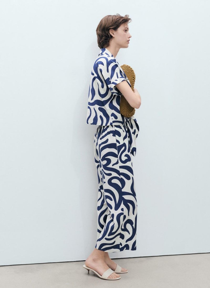 MANGO Printed Culotte Trousers  - Image 3