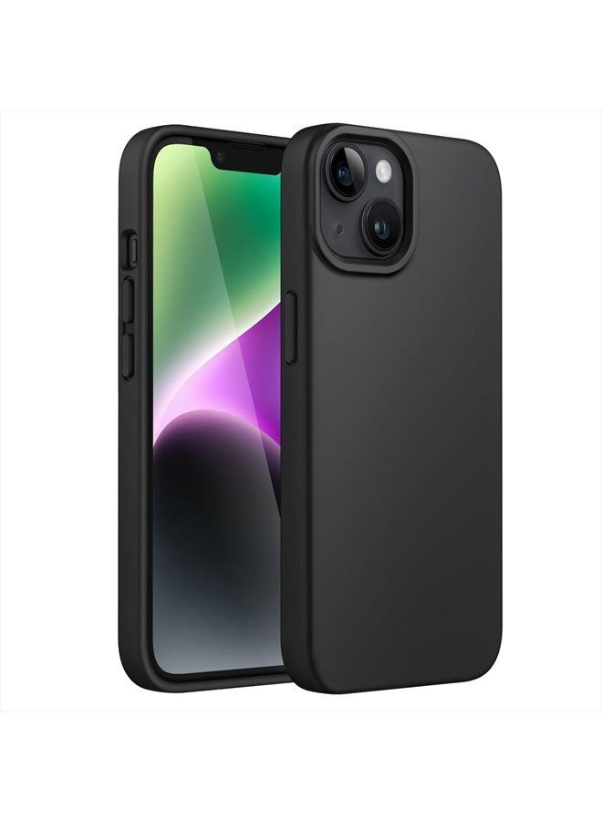 Jetech Silicone Case for iPhone 14 6.1-Inch, Silky-Soft Touch Full-Body Protective Phone Case, Shockproof Cover with Microfiber Lining (Black) - Image 1