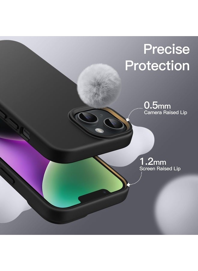 Jetech Silicone Case for iPhone 14 6.1-Inch, Silky-Soft Touch Full-Body Protective Phone Case, Shockproof Cover with Microfiber Lining (Black) - Image 5