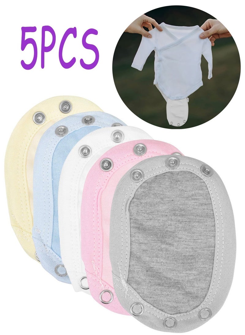 5Pcs Cotton Baby Bodysuit Extender, Snap Button Romper Lengthen Piece, Triangle Crotch Clothes Extension For Infant Diaper Outfit - Image 1