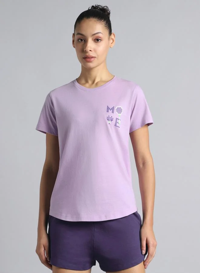 Cult Women Purple Move Graphic T-Shirt