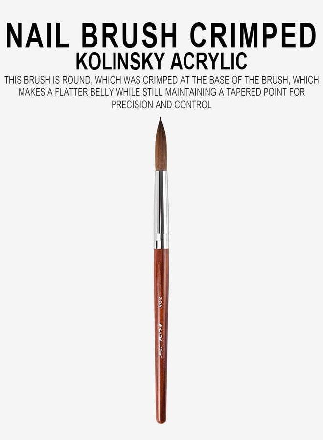 KADS 100% Kolinsky Sable Acrylic Nail Art Brush Red Wood Pen Nail Brush Size 12# 14# 16# 18# 20# Nail Art Manicure Tool Set (20#) - Image 2