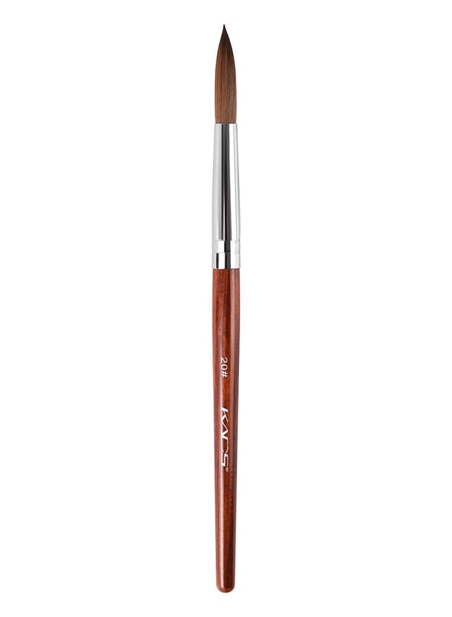 KADS 100% Kolinsky Sable Acrylic Nail Art Brush Red Wood Pen Nail Brush Size 12# 14# 16# 18# 20# Nail Art Manicure Tool Set (20#) - Image 1