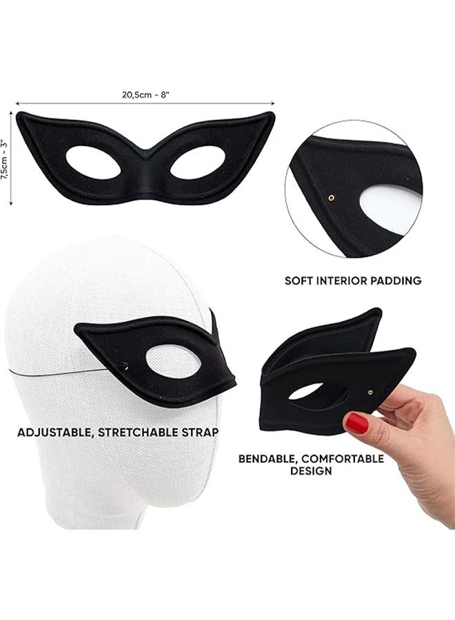 Cat Mask and Cat Ears Headband Set, Ball Party Masquerade Black Cat Eye Mask With Elastic String Masquerade Masks, Catwoman Mask for Cat Themed Party Cosplay Costume, for Women Girls - Image 4
