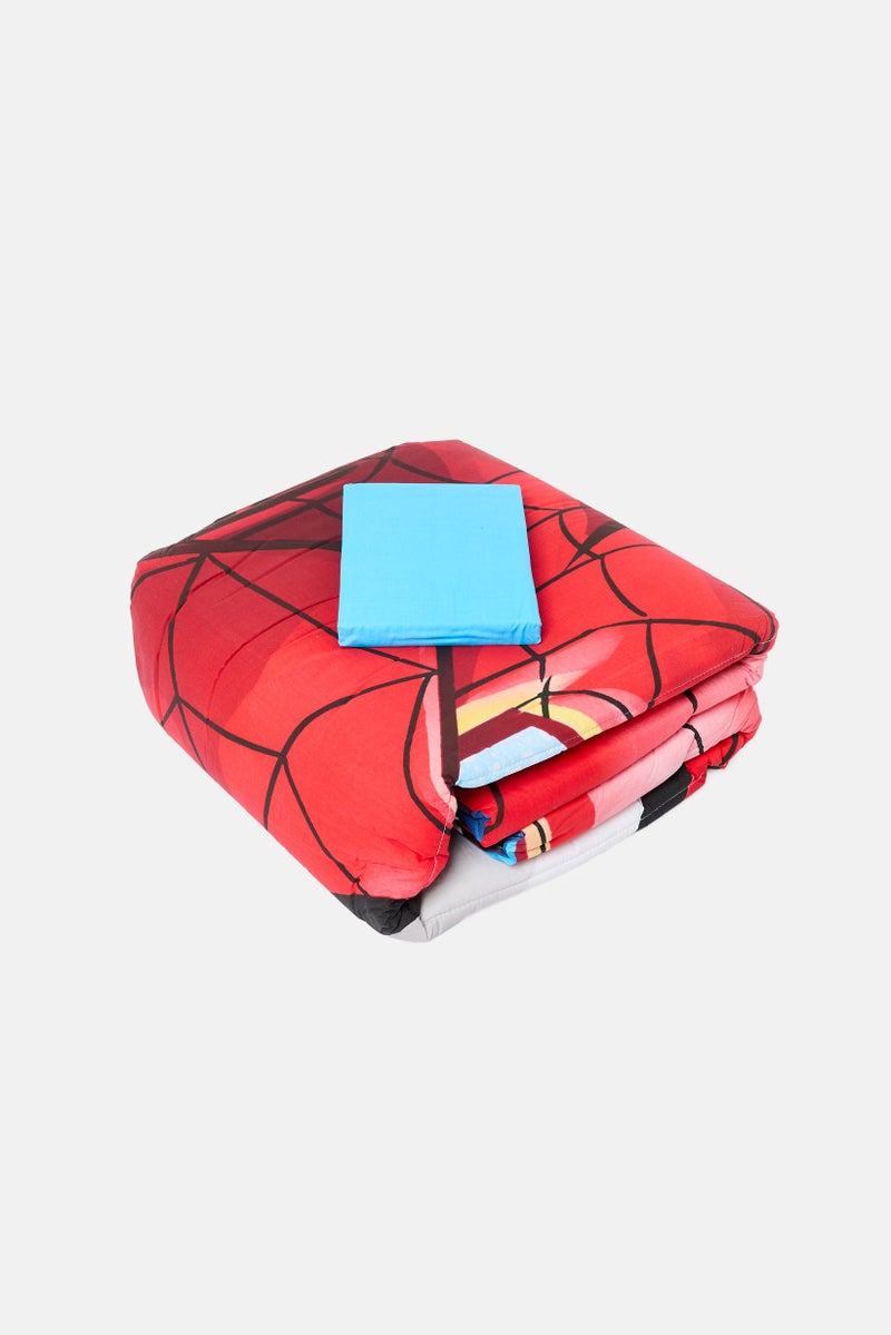 MARVEL Spiderman  Queen Size 4 Pcs Comforter Set, Red - Image 3