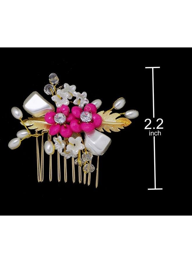 Inaaya Hair Pin For Women And Girls Hair Accessories For Girls Pink Golden  - Image 4
