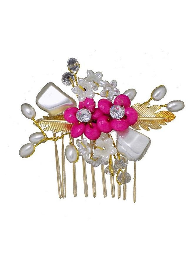 Inaaya Hair Pin For Women And Girls Hair Accessories For Girls Pink Golden  - Image 2