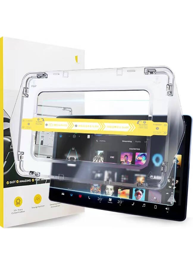 FUJİMAX FUJIMAX Tesla Model S Car Multimedia Screen Protector Zore Premium Tempered Glass Screen Protector with Ar Oleophobic Application Device  - Image 3