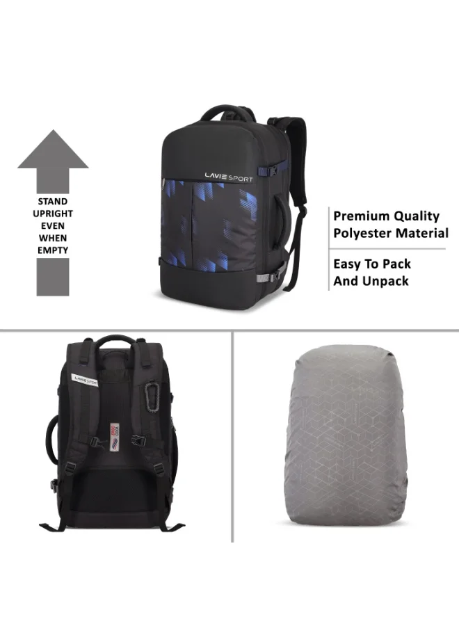 Lavie  Sport Quest 45L Laptop Overnighter Backpack|Raincover| For Men & Women  |Boys & Girls (Black)  | Best Price UAE
