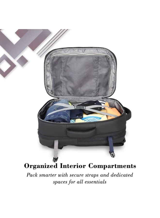 Lavie  Sport Quest 45L Laptop Overnighter Backpack|Raincover| For Men & Women  |Boys & Girls (Black)  | Best Price UAE