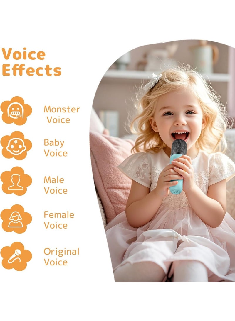 Mini Karaoke Machine with 2 Microphones  Portable Bluetooth Speaker with Voice Effects & LED Lights - Image 5