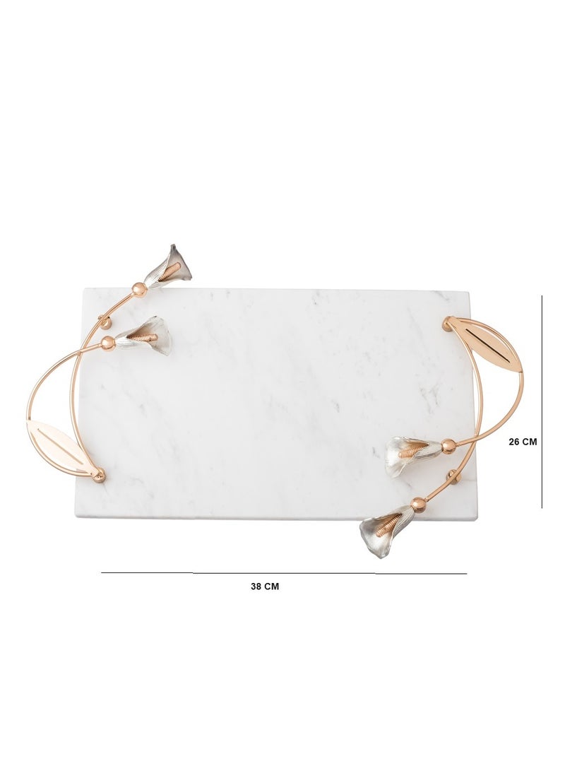 Dania Marble Top With Golden Metal Handles, Used For Presentations And Decorations - Image 1