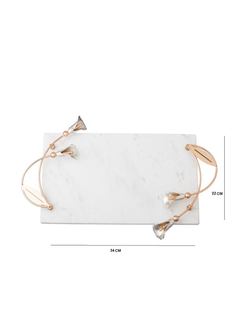 Dania Marble Top With Golden Metal Handles, Used For Presentations And Decorations - Image 2