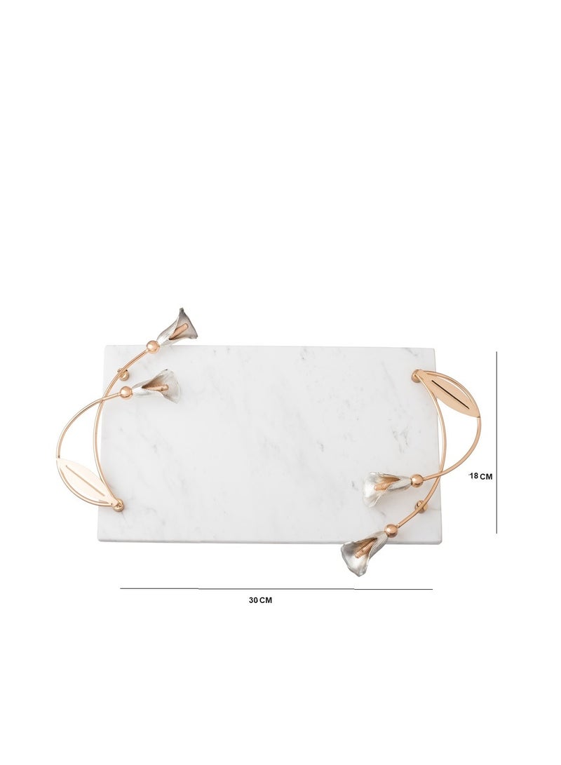 Dania Marble Top With Golden Metal Handles, Used For Presentations And Decorations - Image 3