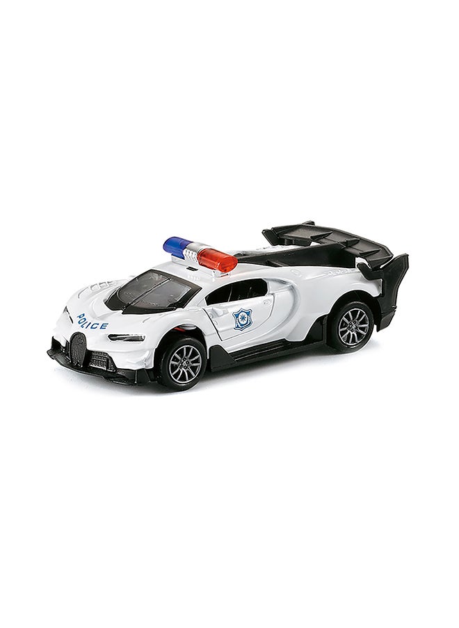 Galaxy 1:32 BUGATTI CHIRON POLICE Pull Back Die-Cast Car, Light and Sound, 2 Door Opening, Assorted Color, 10-15 cm, Friction Powered, Battery Included