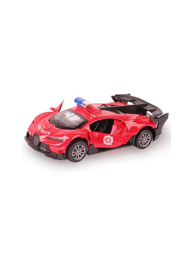 Galaxy 1:32 BUGATTI CHIRON POLICE Pull Back Die-Cast Car, Light and Sound, 2 Door Opening, Assorted Color, 10-15 cm, Friction Powered, Battery Included