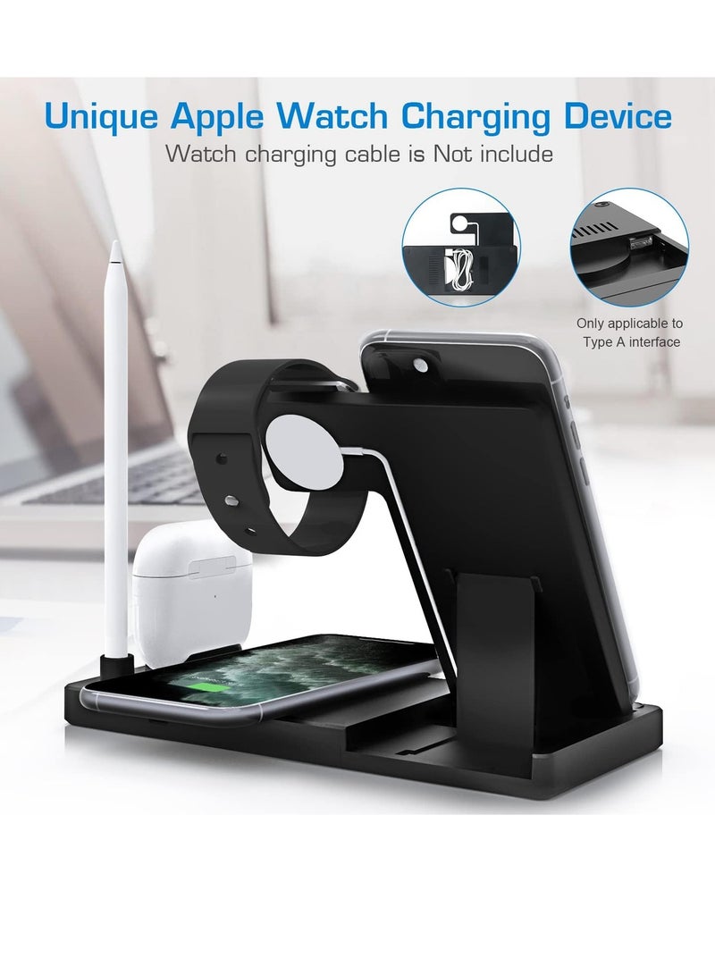 ELTRAZONE 4 in 1 Wireless Charging Station with Adapter for AirPods/Apple Watch Series/Apple Pencil/Apple iPhone/Samsung - Image 4
