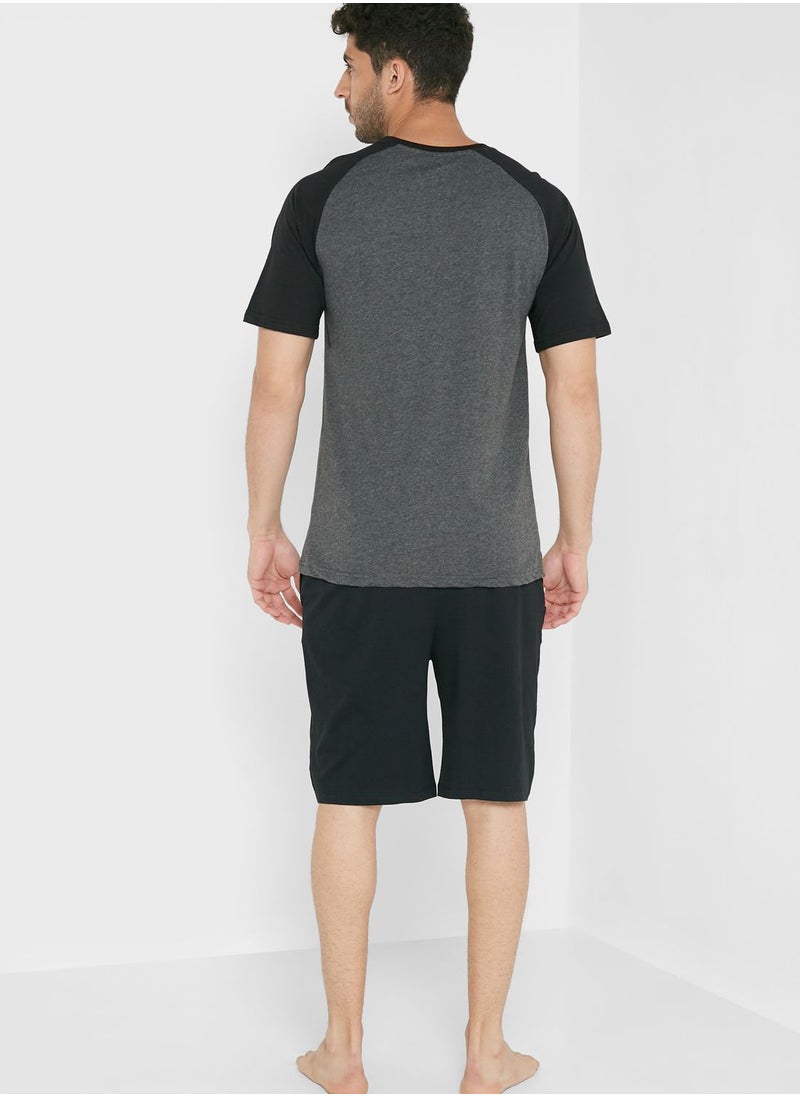 Seventy Five - Chest Pocket Pyjama Shorts Set - Image 1