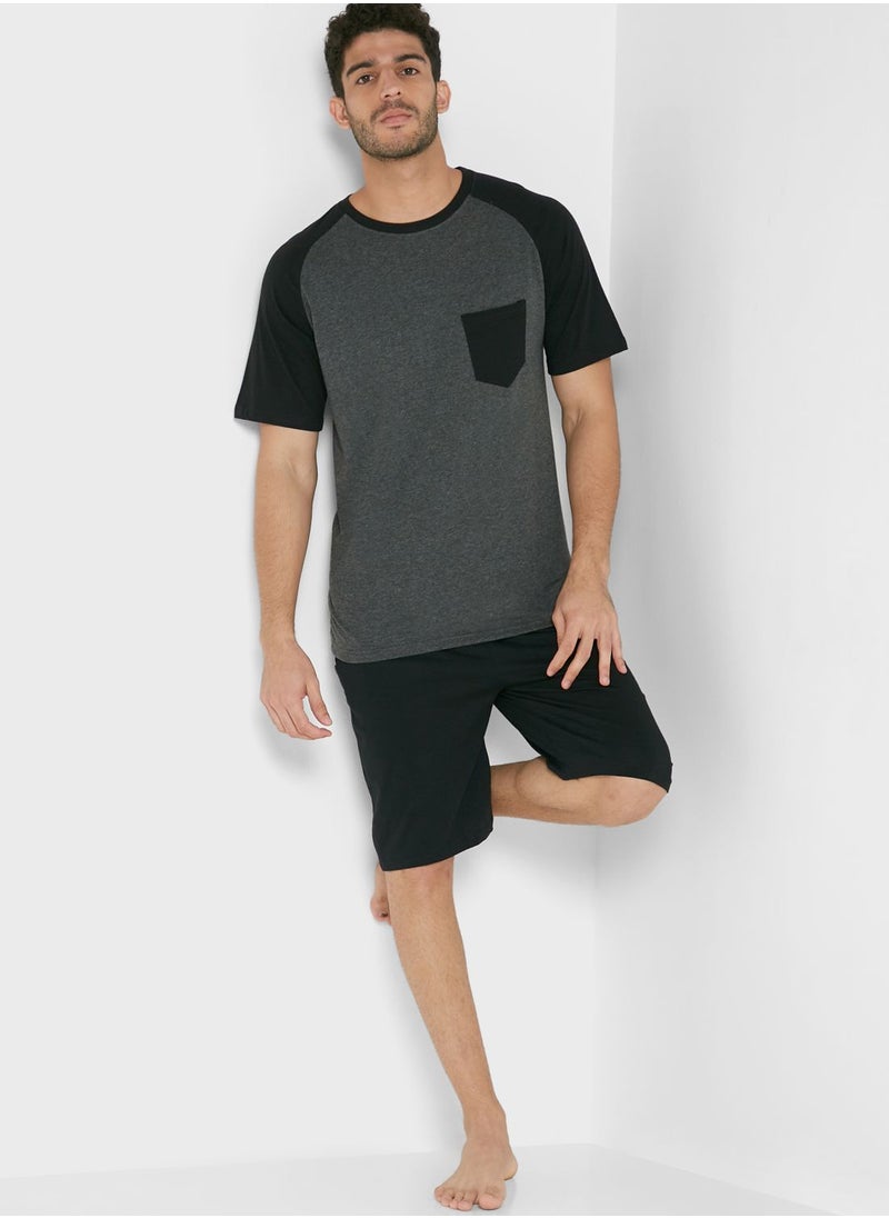 Seventy Five - Chest Pocket Pyjama Shorts Set - Image 1
