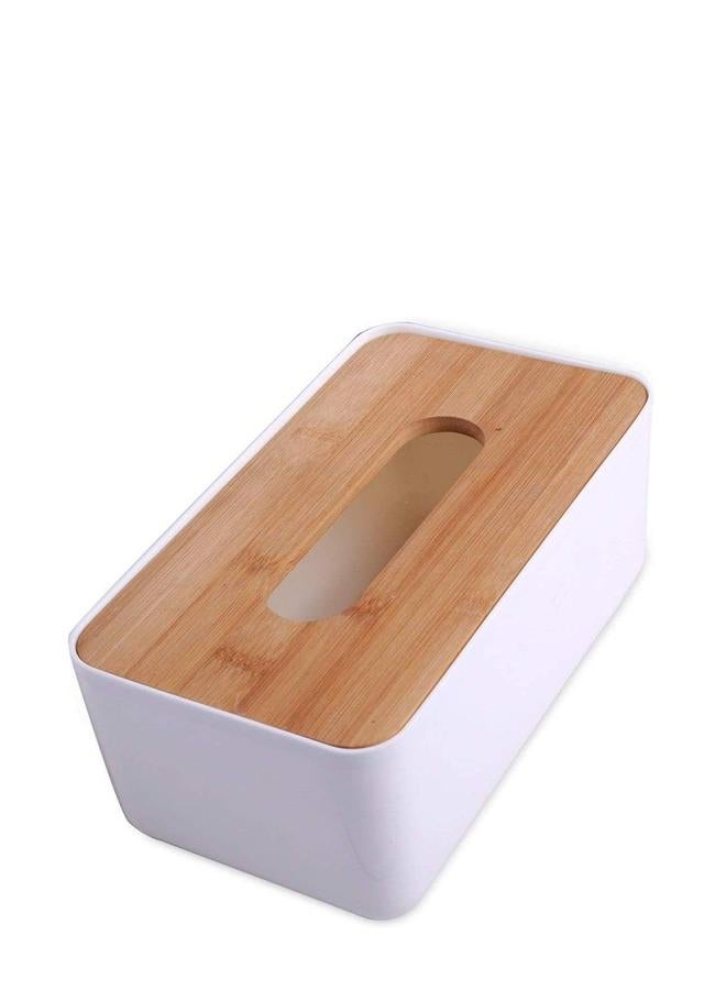 HOMESTAR Tissue Paper Box White/Wooden  - Image 3