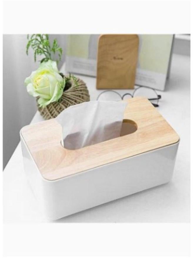 HOMESTAR Tissue Paper Box White/Wooden  - Image 5