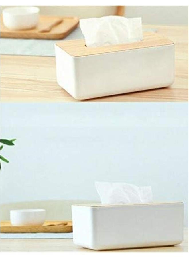 HOMESTAR Tissue Paper Box White/Wooden  - Image 4