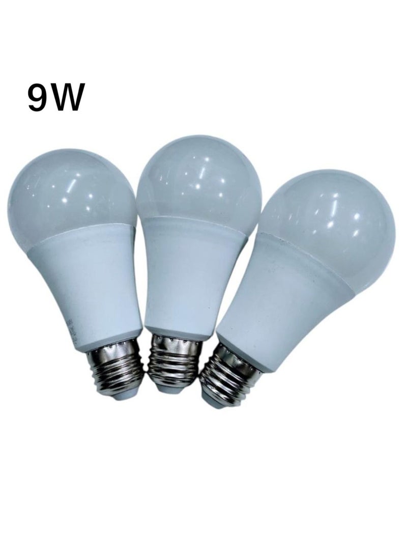 9W * 3 LED Bulb – Energy Saving Globe – Cool White or Warm Yellow Light - Image 1
