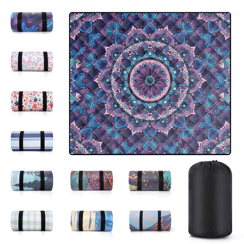 memKiya 60x80" Extra Large Picnic Blankets Waterproof Sandproof Couple Outdoor Beach Blanket Foldable Grass Park Lawn Concert Mat Summer Camping Essentials Rv Travel Vacation Accessories Festival Gift - Image 1