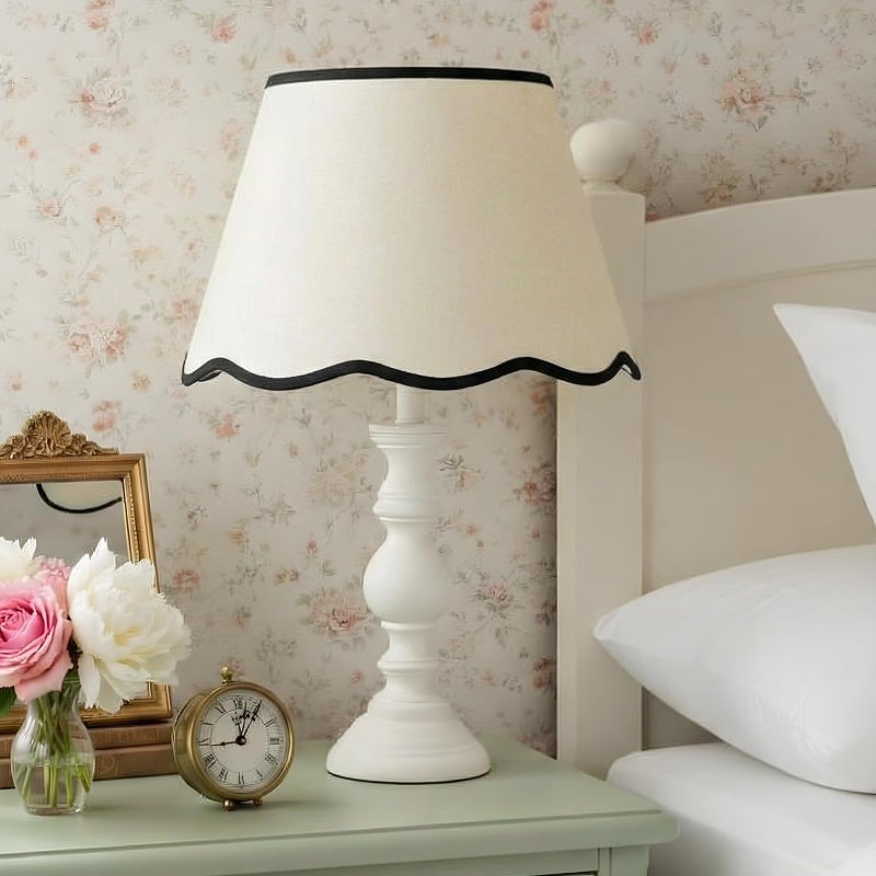 VIHOSE 9.4'' Bottom x 5.9'' High x 5.1'' Top Set of 2 Beige Lamp Shade with Petal Edge, Fabric Chandelier Scalloped Lampshade, for Floor Wall Lamps Table Bedroom Living Room(Light Green Edge) - Image 4