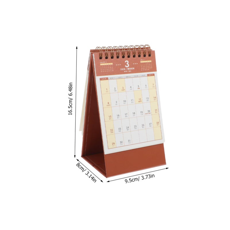 Standing Flip Desk Calendar Monthly Planner Twin Wire Binding Compact Ink Friendly - Image 3