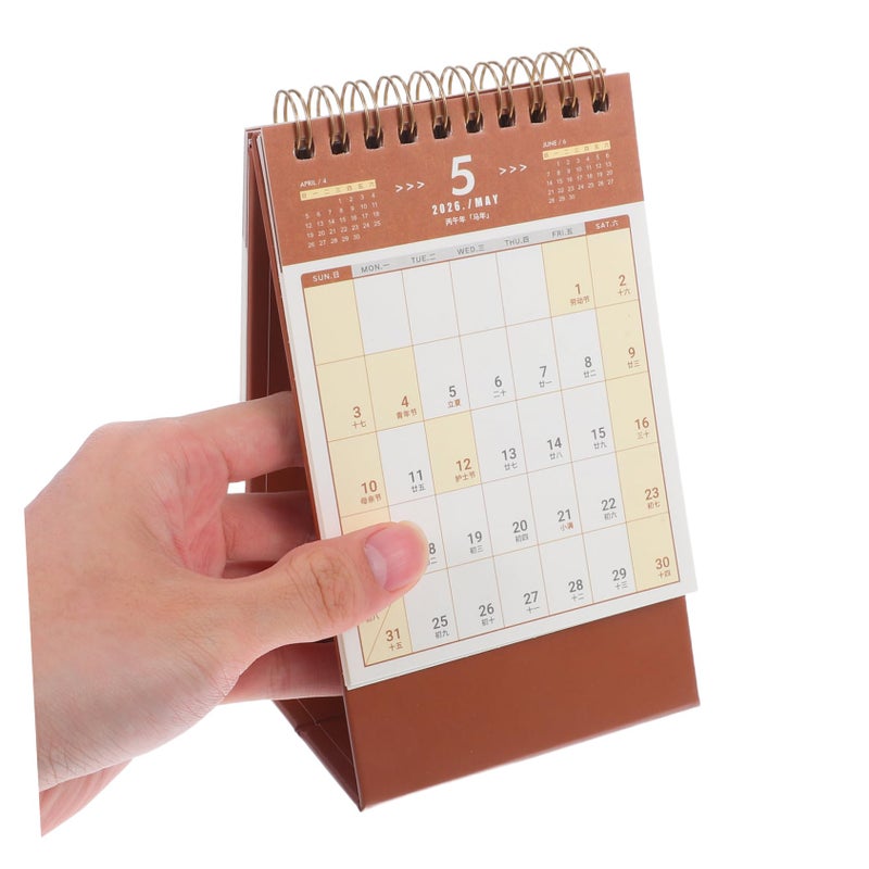 Standing Flip Desk Calendar Monthly Planner Twin Wire Binding Compact Ink Friendly - Image 5