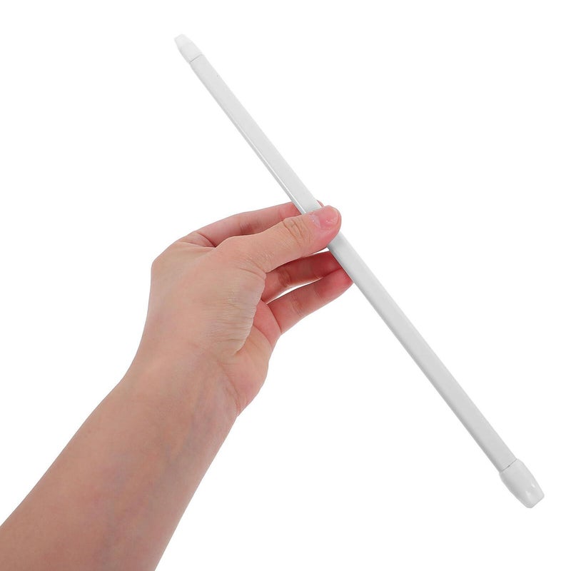 White Non Slip Extendable Shower Curtain Pole 30 50cm Telescoping Rod With 4 Hooks - Image 5