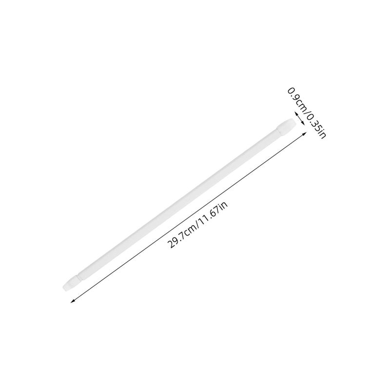 White Non Slip Extendable Shower Curtain Pole 30 50cm Telescoping Rod With 4 Hooks - Image 3
