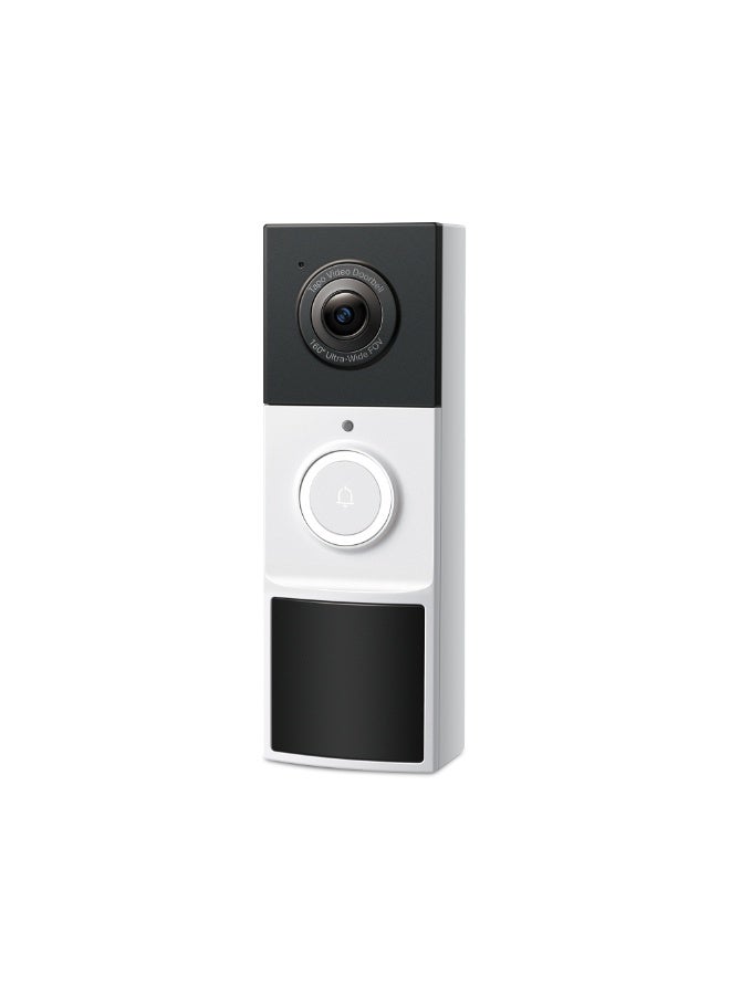 TP-LINK Tapo D210 Video Doorbell Camera with 2K Clarity, 160° Ultra-Wide View, Full-Color Night Vision, 6-Month Battery Life, Smart AI Detection, Two-Way Audio, IP65 Weatherproof, and Local/Cloud Storage Options Black & White - Image 3