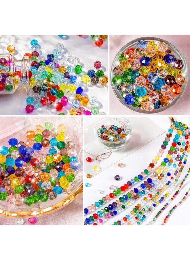 MIKIMIQI 560 Pcs Briollete Crystal Glass Beads for Jewelry Making, Faceted Rondelle Crystal Beads with Box,Crystal Spacer Beads for DIY Craft Bracelets Charms Wind Chimes, 4/6/8mm (Purple) - Image 4