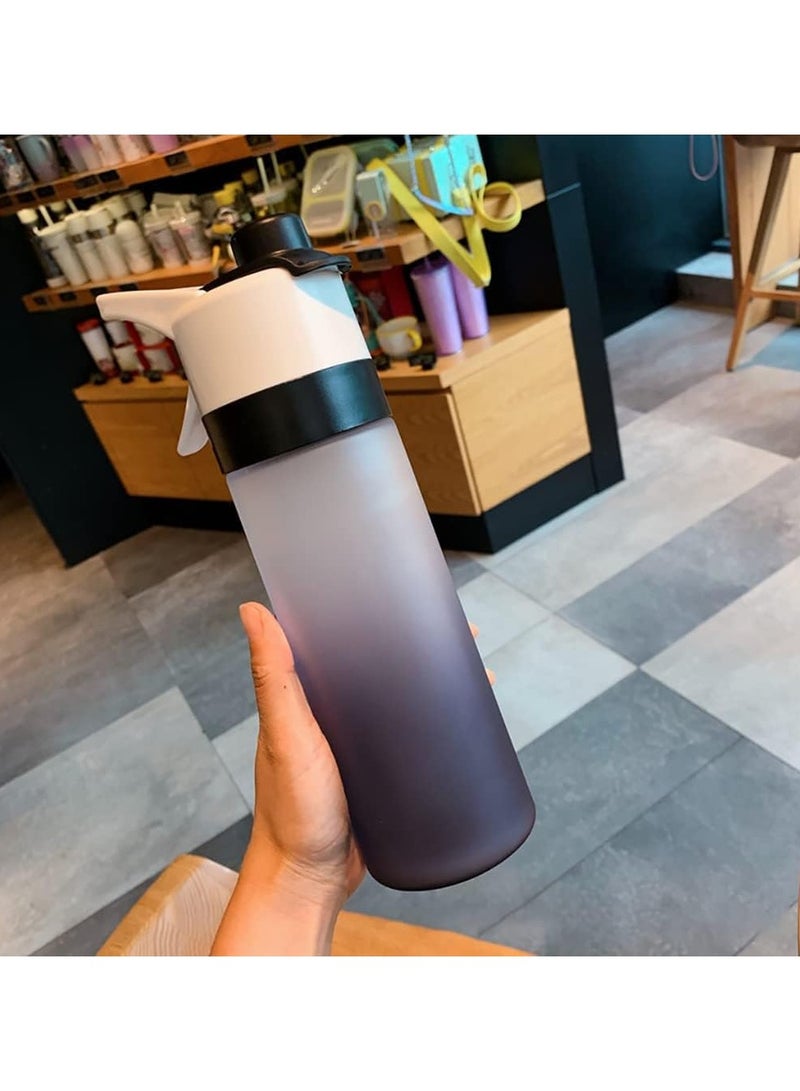 رشاش رذاذ زجاجة مياه، 650 مللي ماء رياضي زجاجة لياقة بدنية مياه صالحة لإعادة الاستخدام إبريق رشاش متعدد الوظائف كأس مياه مع رطوبة للجري، التسلق، صالة رياضية (أسود) - Image 5