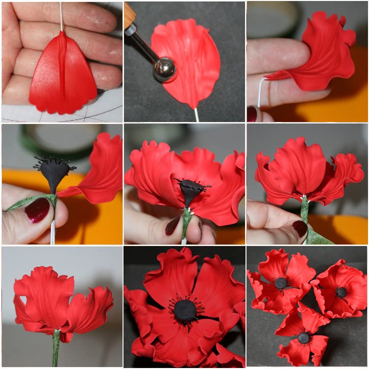 Mr Cookie MrCookie 24pcs Fondant Flower Petal Cutters set,Stainless Steel molds for cake decorating,Magnolia,dahlias,carnations,peonies,gardenias,parrot tulips. - Image 3