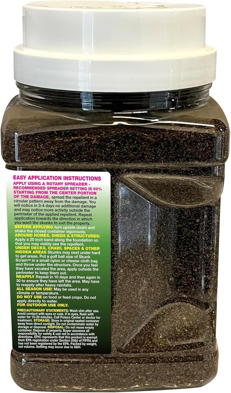 Epic Skunk Scram All Natural Granular Repellent - All-Natural, Animal, People and Pet Safe Granule from EPIC Repellents (2.5 lb Shaker) - Image 4