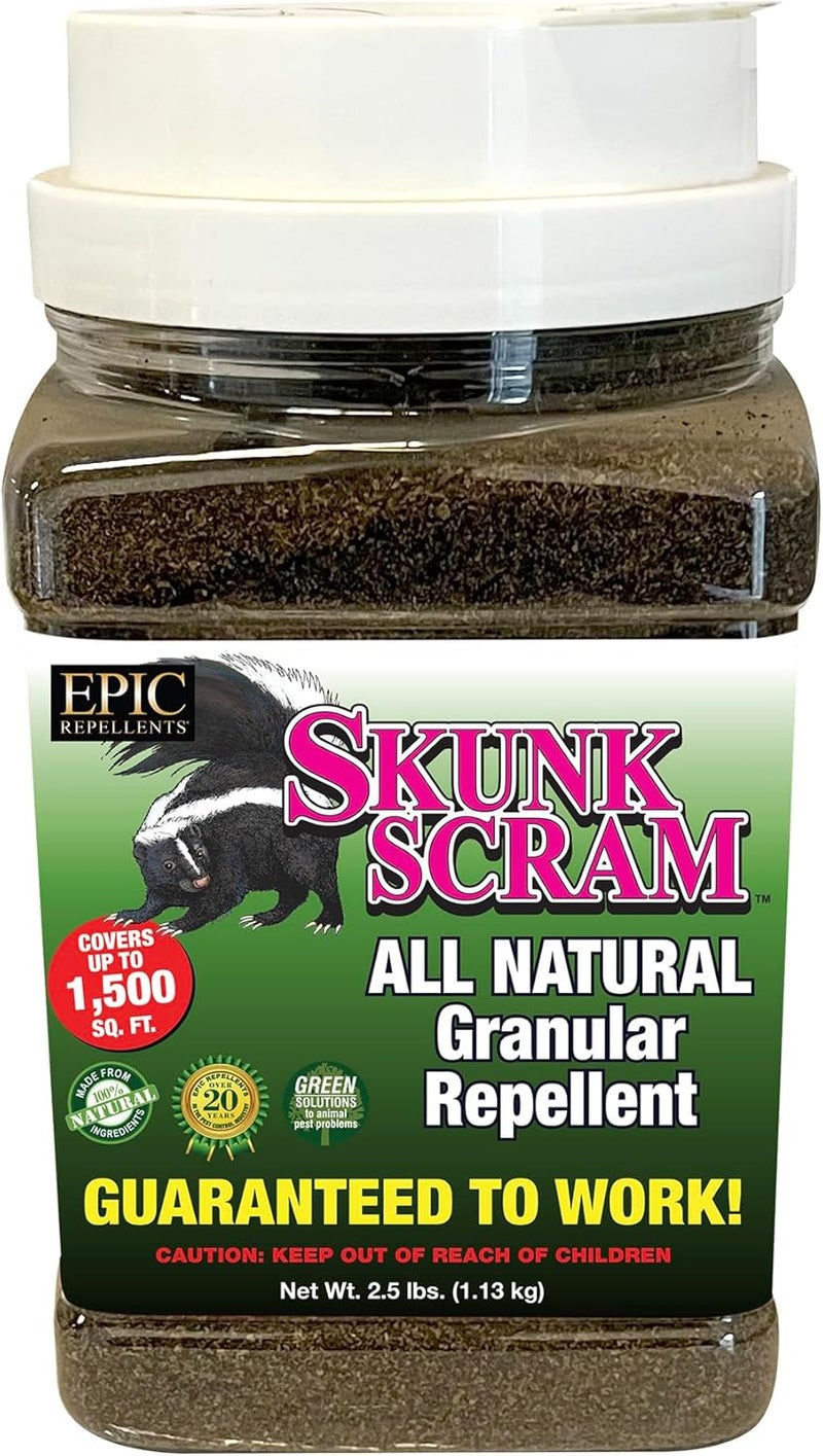 Epic Skunk Scram All Natural Granular Repellent - All-Natural, Animal, People and Pet Safe Granule from EPIC Repellents (2.5 lb Shaker) - Image 2