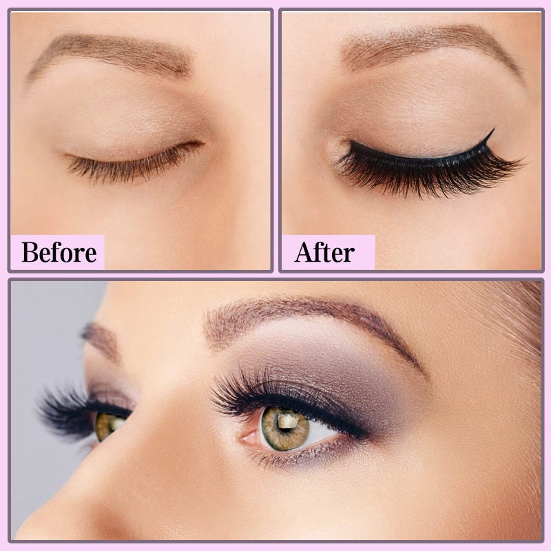 KATGE Magnetic Eyelashes and Eyeliner Kit, 12 Pairs Reusable Magnetic Lashes with Eyeliner and Tweezers, 3D Natural Look False Eyelashes, Easy to Wear, No Glue Needed (12pcs) - Image 4
