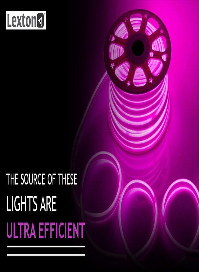 Lexton LED Neon Flexible Rope Strip Light | 5 Meter Long, Plug Sourced, Adapter | Best for Tree, Ceiling, Indoor & Outdoor Decoration (Pack of 1, Pink) - Image 4