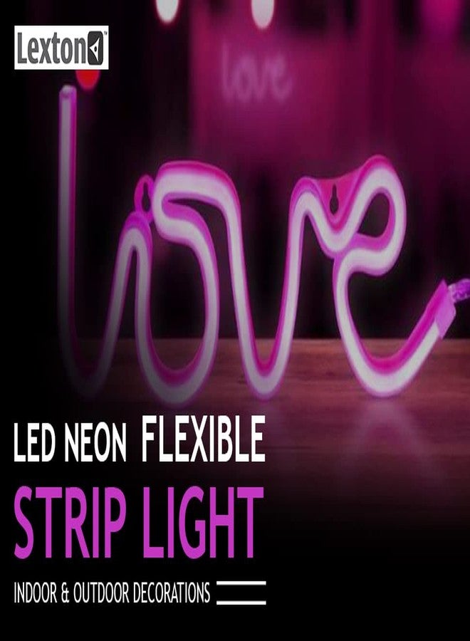 Lexton LED Neon Flexible Rope Strip Light | 5 Meter Long, Plug Sourced, Adapter | Best for Tree, Ceiling, Indoor & Outdoor Decoration (Pack of 1, Pink) - Image 5