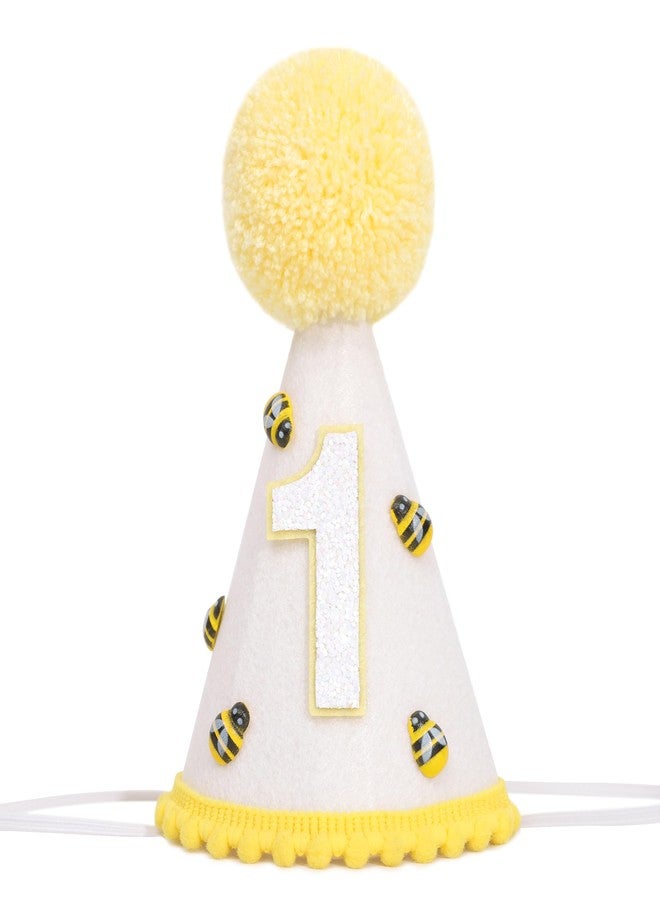 Agkvw Bee 1st Bithday Hat - Bee Theme First Birthday Decorations for Boys and Girls, Happy 1st Bee Day Birthday Crown - Image 1